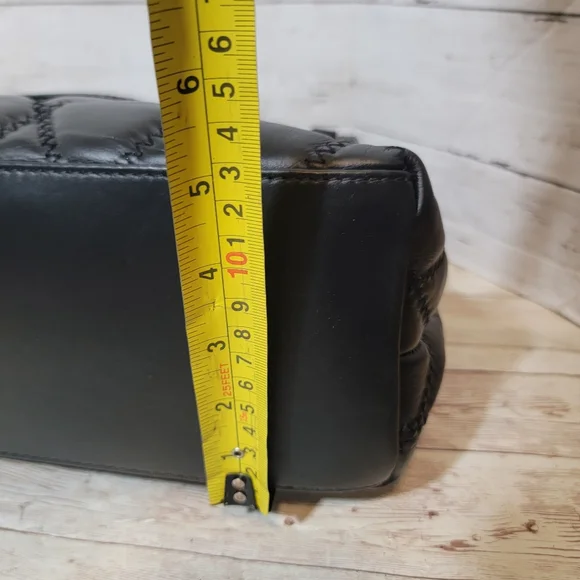 Elegant Black Quilted Satchel